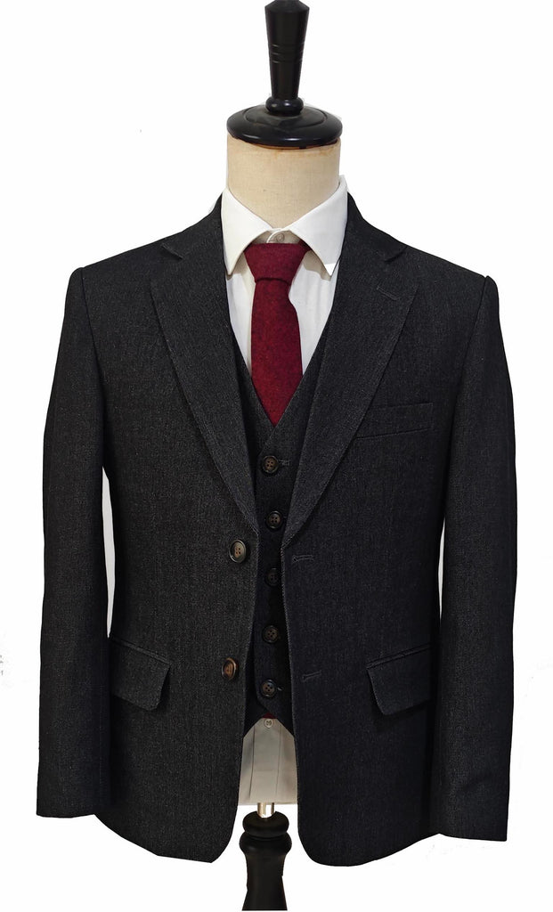 TRAJE DE 3 PIEZAS DE TWEED A CUADROS ROJOS ARCOÍRIS MIX & MATCH