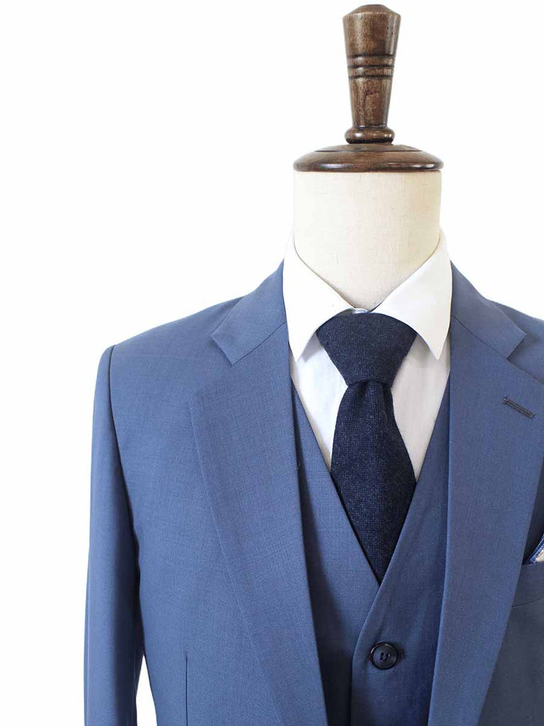 TRAJE DE 3 PIEZAS DE PEINADO GRIS AZUL