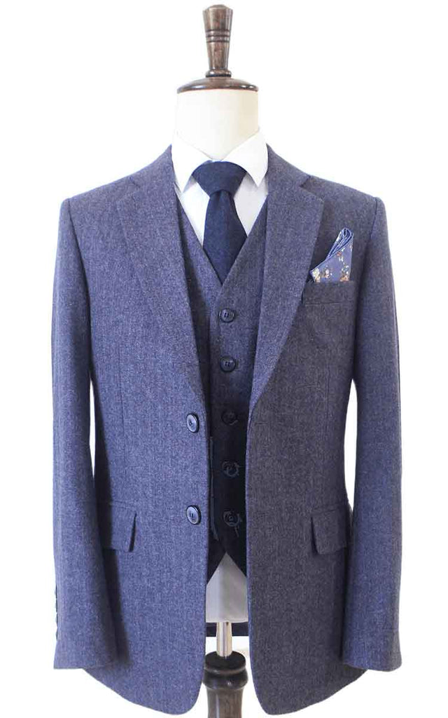 TRAJE DE TWEED DE 3 PIEZAS MORADO CLARO