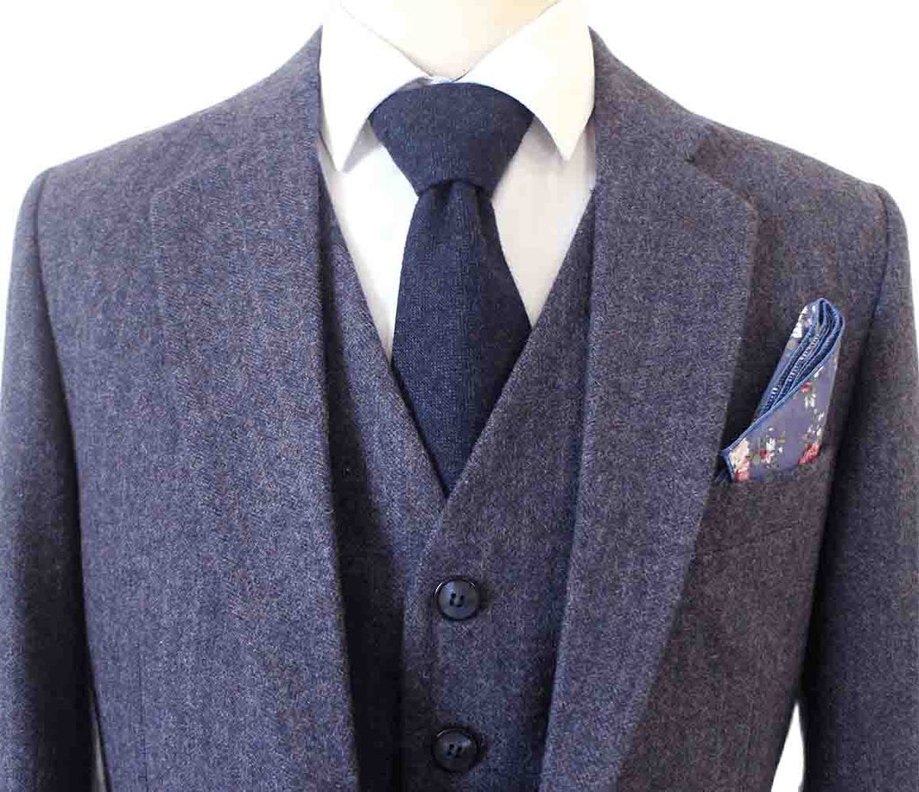 TRAJE DE TWEED DE 3 PIEZAS MORADO CLARO