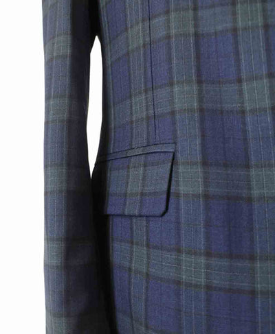 TRAJE DE 3 PIEZAS DE ESTAMPADO A CUADROS VERDE AZUL MARINO