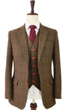 CHAQUETA DE TWEED A CUADROS MARRÓN CAMPESTRE