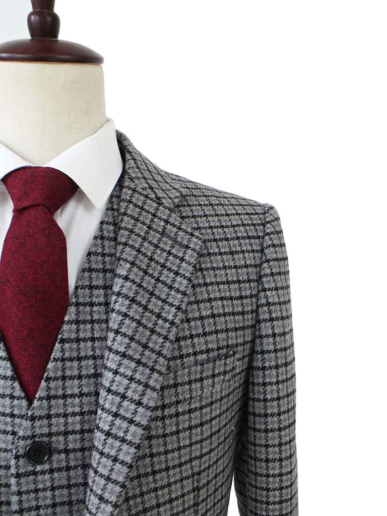 BDtailormade GREY HOUNDSTOOTH TWEED 3 PIECE - BDtailormade TWEED SUITStweedmaker hockerty menstweedsuit
