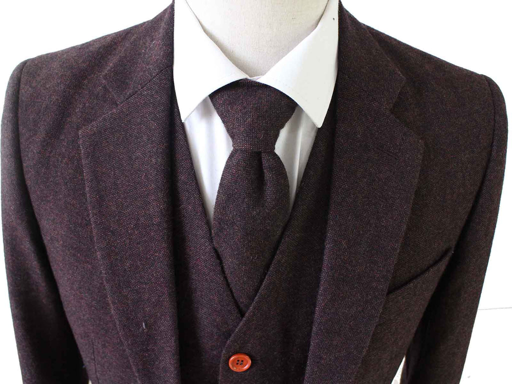 BDtailormade DARK BROWN BARLEYCORN TWEED JACKET - BDtailormade TWEED JACKETStweedmaker hockerty menstweedsuit