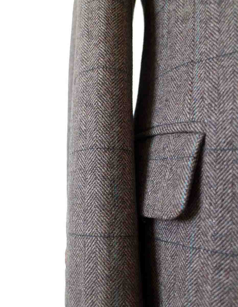 BDtailormade BROWN HERRINGBONE MIX & MATCH TWEED 3 PIECE SUIT - BDtailormade TWEED SUITStweedmaker hockerty menstweedsuit