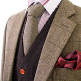 BDtailormade BROWN HERRINGBONE MIX & MATCH TWEED 3 PIECE SUIT - BDtailormade TWEED SUITStweedmaker hockerty menstweedsuit