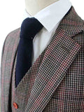 BDtailormade BROWN PINK HOUNDSTOOTH PLAID TWEED 3 PIECE SUIT - BDtailormade TWEED SUITStweedmaker hockerty menstweedsuit