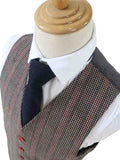 BDtailormade BROWN PINK HOUNDSTOOTH PLAID TWEED 3 PIECE SUIT - BDtailormade TWEED SUITStweedmaker hockerty menstweedsuit