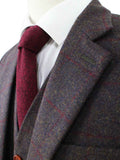 BDtailormade BROWN GREEN PLAID TWEED 3 PIECE SUIT - BDtailormade TWEED SUITStweedmaker hockerty menstweedsuit
