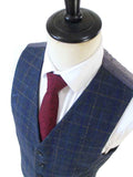 TRAJE DE TWEED DE TRES PIEZAS CON CUADROS DE VENTANA AZUL BEIGE