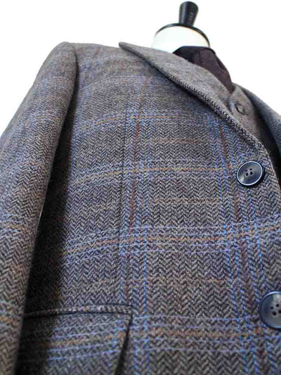 TRAJE DE 3 PIEZAS DE TWEED CON ESPIGA Y PANEL DE VENTANA MARRÓN BEIGE
