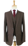 BDtailormade BROWN BIRDSEYE WORSTED 3 PIECE SUIT - BDtailormade Worsted Suittweedmaker hockerty menstweedsuit