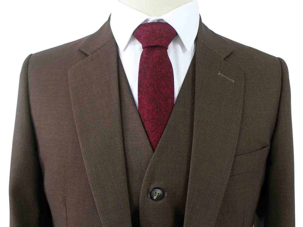 BDtailormade BROWN BIRDSEYE WORSTED 3 PIECE SUIT - BDtailormade Worsted Suittweedmaker hockerty menstweedsuit