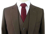 BDtailormade BROWN BIRDSEYE WORSTED 3 PIECE SUIT - BDtailormade Worsted Suittweedmaker hockerty menstweedsuit
