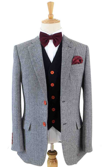 BDtailormade CLASSIC GREY HERRINGBONE MIX & MATCH TWEED 3 PIECE SUIT - BDtailormade TWEED SUITStweedmaker hockerty menstweedsuit