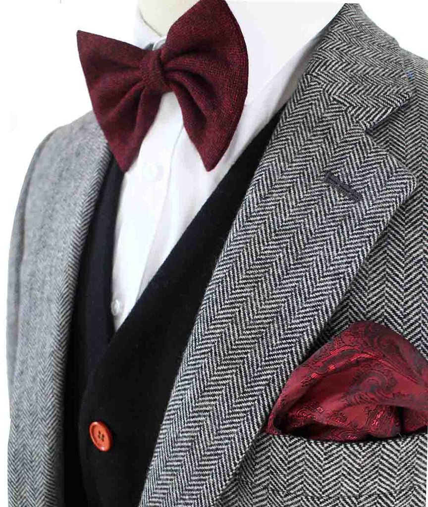BDtailormade CLASSIC GREY HERRINGBONE MIX & MATCH TWEED 3 PIECE SUIT - BDtailormade TWEED SUITStweedmaker hockerty menstweedsuit