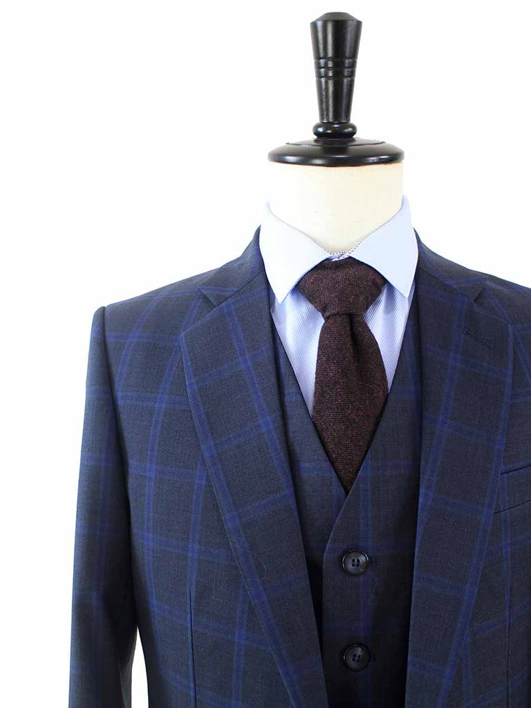 BDtailormade CHARCOAL WINDOWPANE WORSTED 3 PIECE SUIT - BDtailormade Worsted Suittweedmaker hockerty menstweedsuit