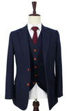BDtailormade CLASSIC NAVY BARLEYCORN TWEED 3 PIECE SUIT - BDtailormade TWEED SUITStweedmaker hockerty menstweedsuit