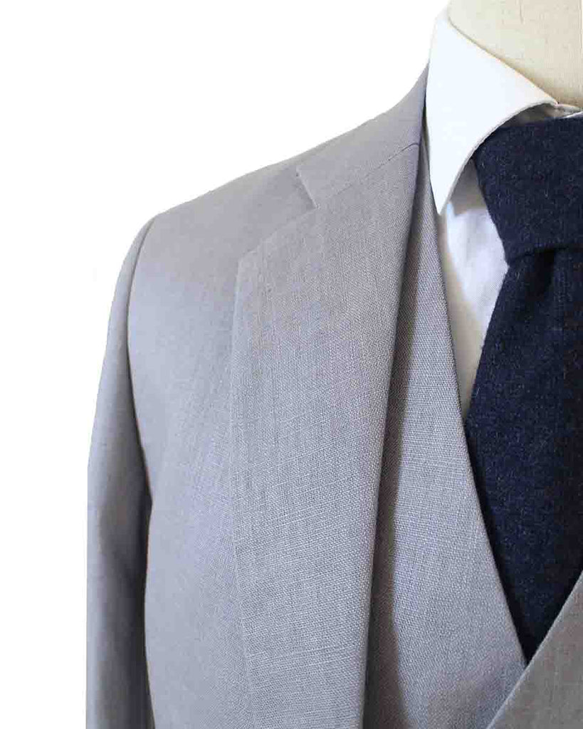 GRAY 3 PIECE LINEN SUIT - BDtailormade