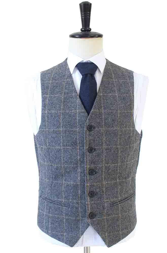 TRAJE DE TWEED DE 3 PIEZAS CON CUADROS GRISES