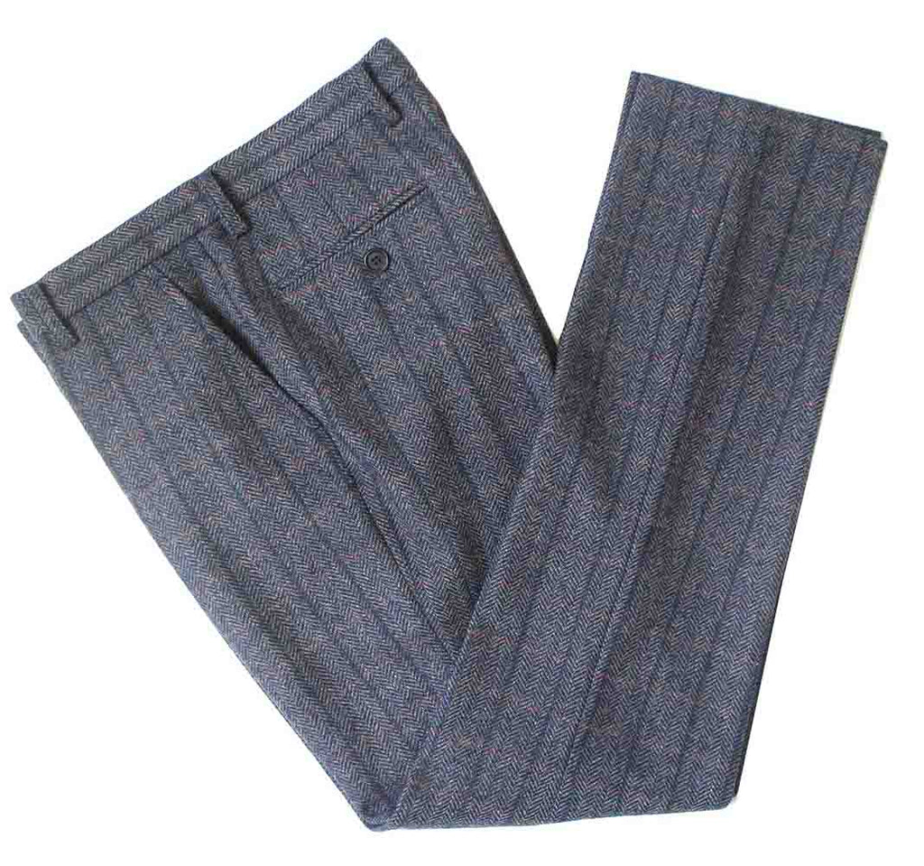 TRAJE DE 3 PIEZAS DE TWEED CON ESTAMPADO DE ESPIGA Y PANEL GRIS
