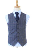 TRAJE DE 3 PIEZAS DE TWEED CON ESTAMPADO DE ESPIGA Y PANEL GRIS