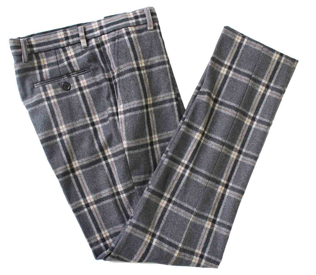 BDtailormade GREY WINDOWPANE PLAID TWEED 2 PIECE SUIT - BDtailormade TWEED SUITStweedmaker hockerty menstweedsuit