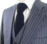 BDtailormade LIGHT BLUE PINSTRIPE WORSTED 3 PIECE SUIT - BDtailormade Worsted Suittweedmaker hockerty menstweedsuit