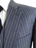 BDtailormade LIGHT BLUE PINSTRIPE WORSTED 3 PIECE SUIT - BDtailormade Worsted Suittweedmaker hockerty menstweedsuit