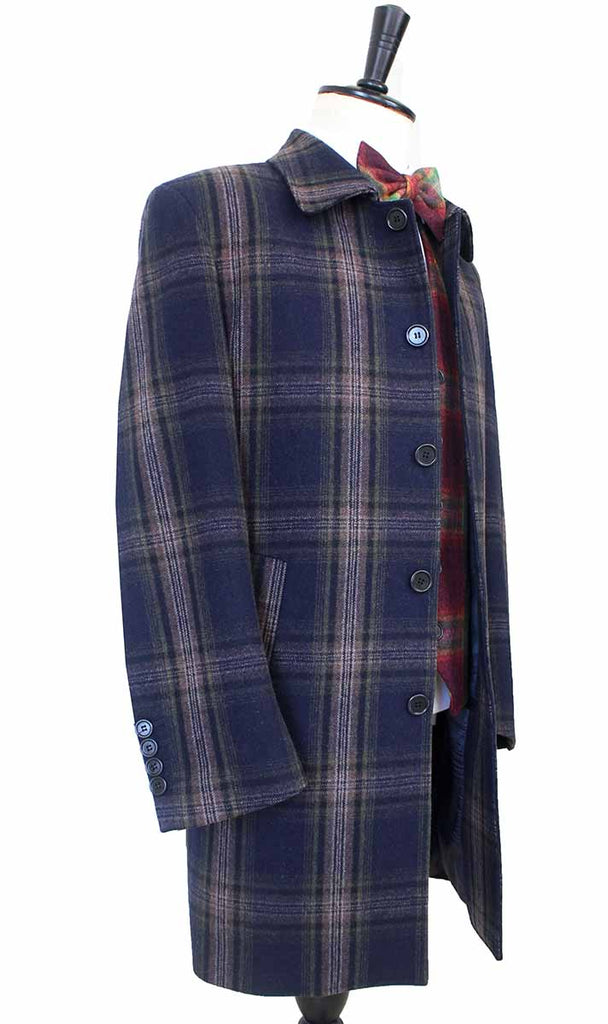 BDtailormade OVERCOATS MIDNIGHT BLUE PLAID TWEED - BDtailormade TWEED SUITStweedmaker hockerty menstweedsuit