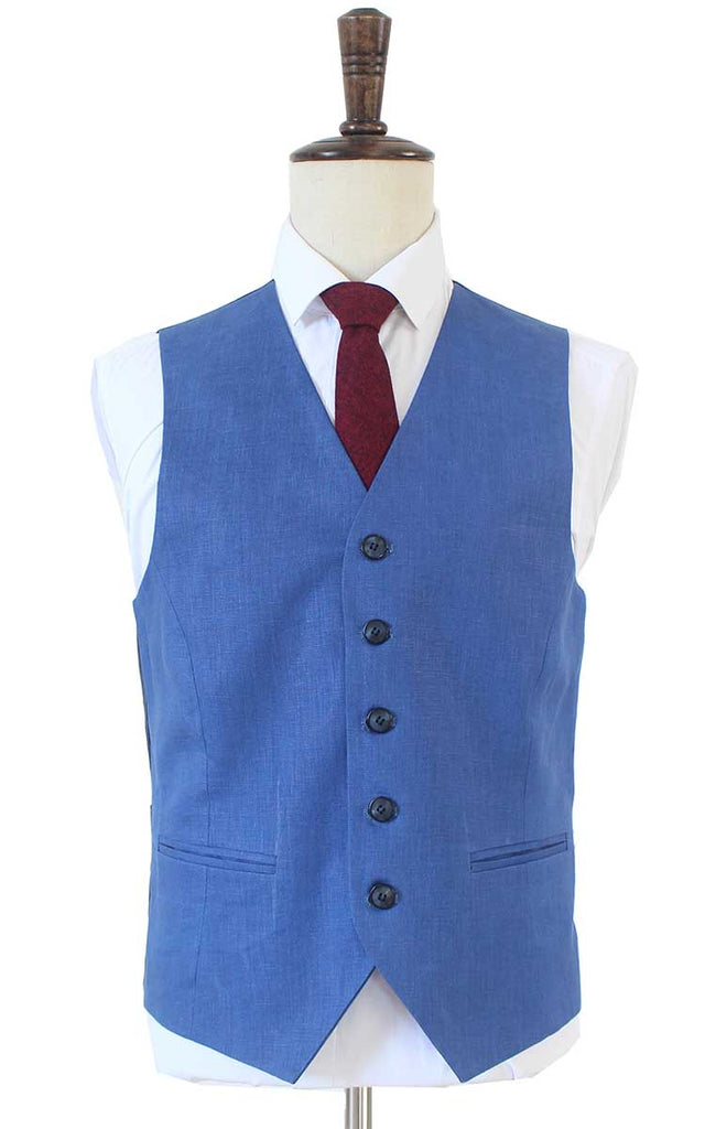 NAVY BLUE 3 PIECE LINEN SUIT - BDtailormade