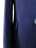 BDtailormade NAVY WINDOWPANE WORSTED 3 PIECE SUIT - BDtailormade Worsted Suittweedmaker hockerty menstweedsuit