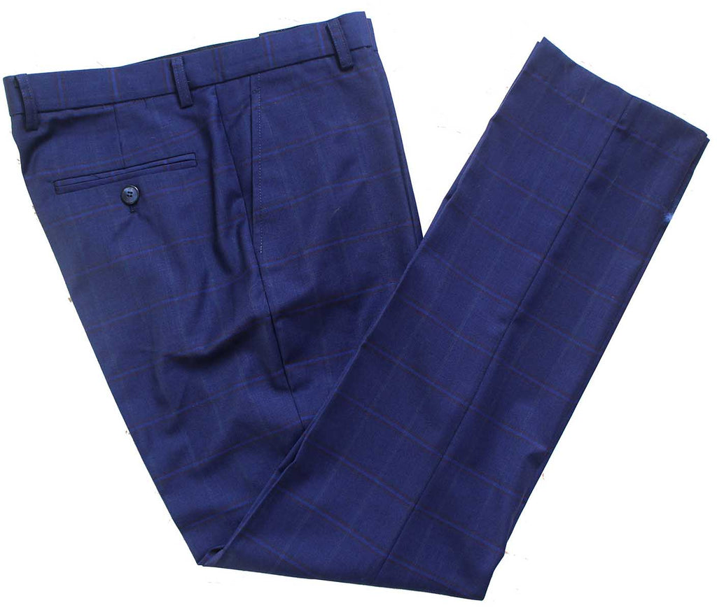 BDtailormade NAVY WINDOWPANE WORSTED 3 PIECE SUIT - BDtailormade Worsted Suittweedmaker hockerty menstweedsuit