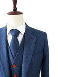 BDtailormade BLUE HERRINGBONE TWEED 2 PIECE SUIT - BDtailormade TWEED SUITStweedmaker hockerty menstweedsuit