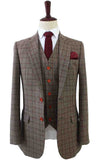 BDtailormade RETRO BROWN PLAID TWEED 3 PIECE SUIT - BDtailormade TWEED SUITStweedmaker hockerty menstweedsuit
