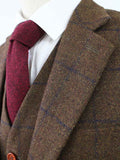 BDtailormade COUNTRY BROWN PLAID TWEED 3 PIECE SUIT - BDtailormade TWEED SUITStweedmaker hockerty menstweedsuit