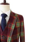 BDtailormade RAINBOW RED PLAID TWEED 3 PIECE SUIT - BDtailormade TWEED SUITStweedmaker hockerty menstweedsuit