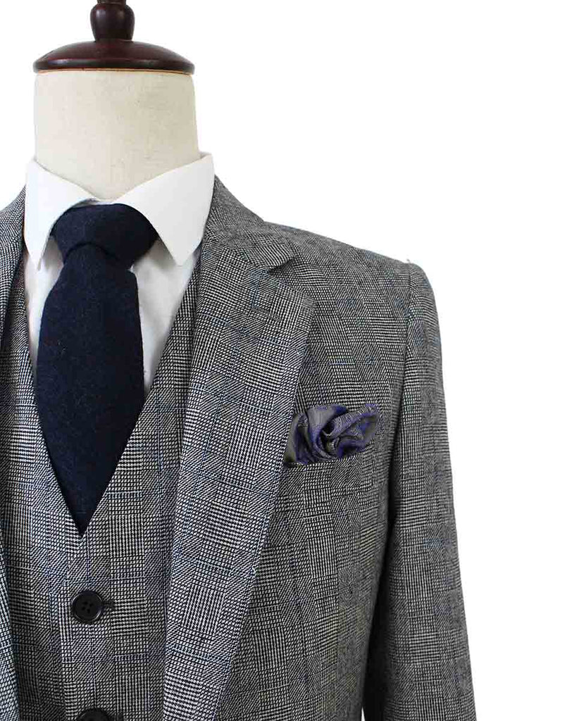 BDtailormade RETRO GREY PLAID TWEED 3 PIECE SUIT - BDtailormade TWEED SUITStweedmaker hockerty menstweedsuit