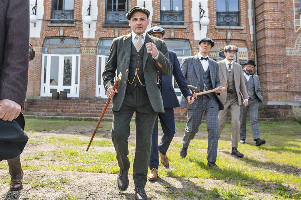 BDtailormade GREEN HERRINGBONE SPECKLE TWEED 3 PIECE SUIT - BDtailormade TWEED SUITStweedmaker hockerty menstweedsuit