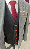 TRAJE DE 3 PIEZAS DE TWEED A CUADROS ROJOS ARCOÍRIS MIX &amp; MATCH