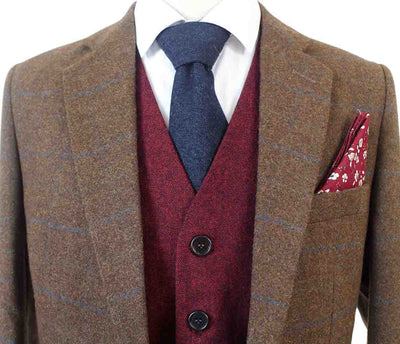 TRAJE DE TWEED DE 3 PIEZAS MIX &amp; MATCH MARRÓN TATTERSALL