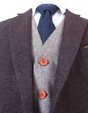 TWEED DE MAÍZ DE CEBADA MARRÓN OSCURO MEZCLA Y COMBINA 3 PIEZAS