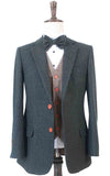 TRAJE DE 3 PIEZAS DE TWEED MIX &amp; MATCH CON ESPIGA VERDE