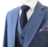 TRAJE DE 3 PIEZAS DE PEINADO GRIS AZUL 