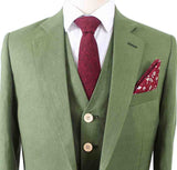 TRAJE DE 3 PIEZAS DE LINO VERDE CLARO