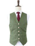 TRAJE DE 3 PIEZAS DE LINO VERDE CLARO
