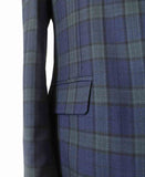 TRAJE DE 3 PIEZAS DE ESTAMPADO A CUADROS VERDE AZUL MARINO 