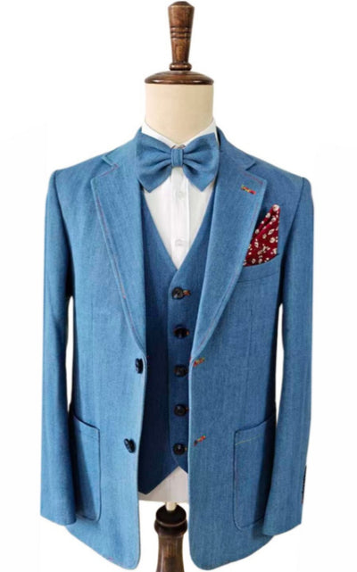 TRAJE DE 3 PIEZAS DE TWEED A CUADROS ROJOS ARCOÍRIS MIX &amp; MATCH