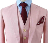 TRAJE DE 3 PIEZAS DE LINO ROSA