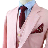 TRAJE DE 3 PIEZAS DE LINO ROSA